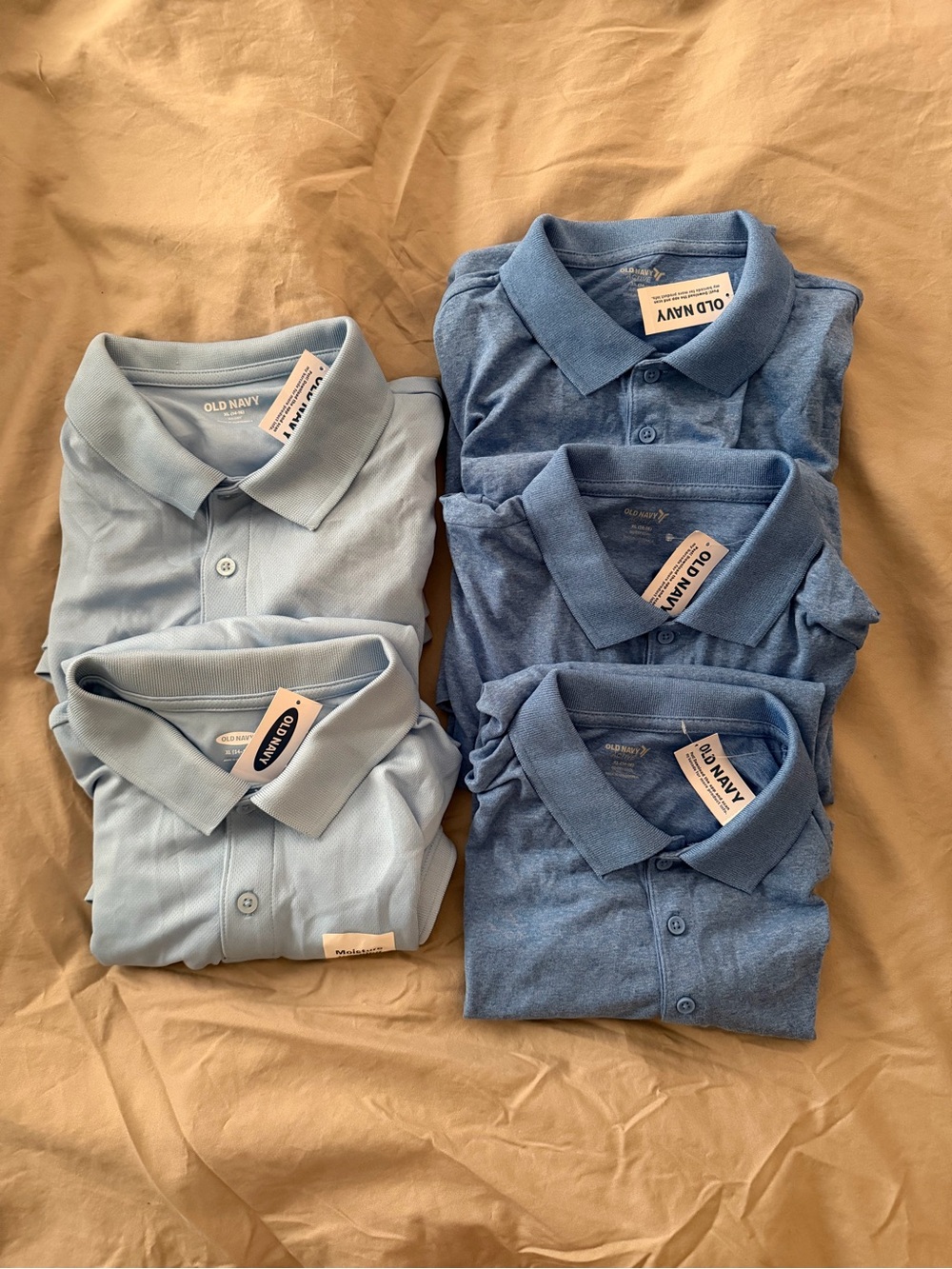 Lot of 5!  New with tags. Old Navy Kids Dry Polo size Kids XL 16. All 5 for 15